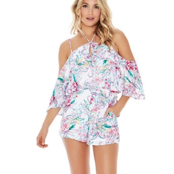 NWT L*Space seaside romper floral paisley cover up - Picture 4 of 6